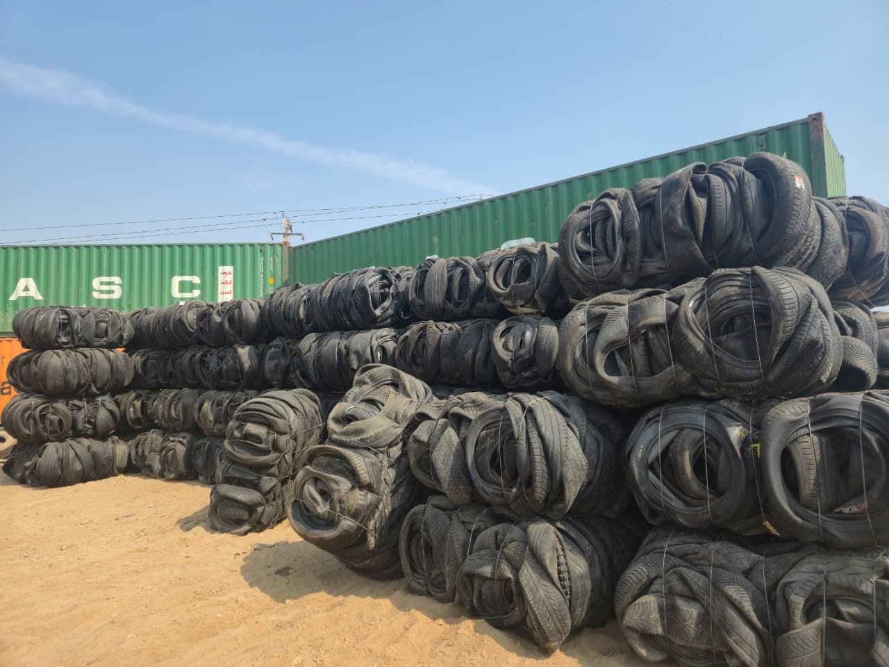 Baled cargo ready for export