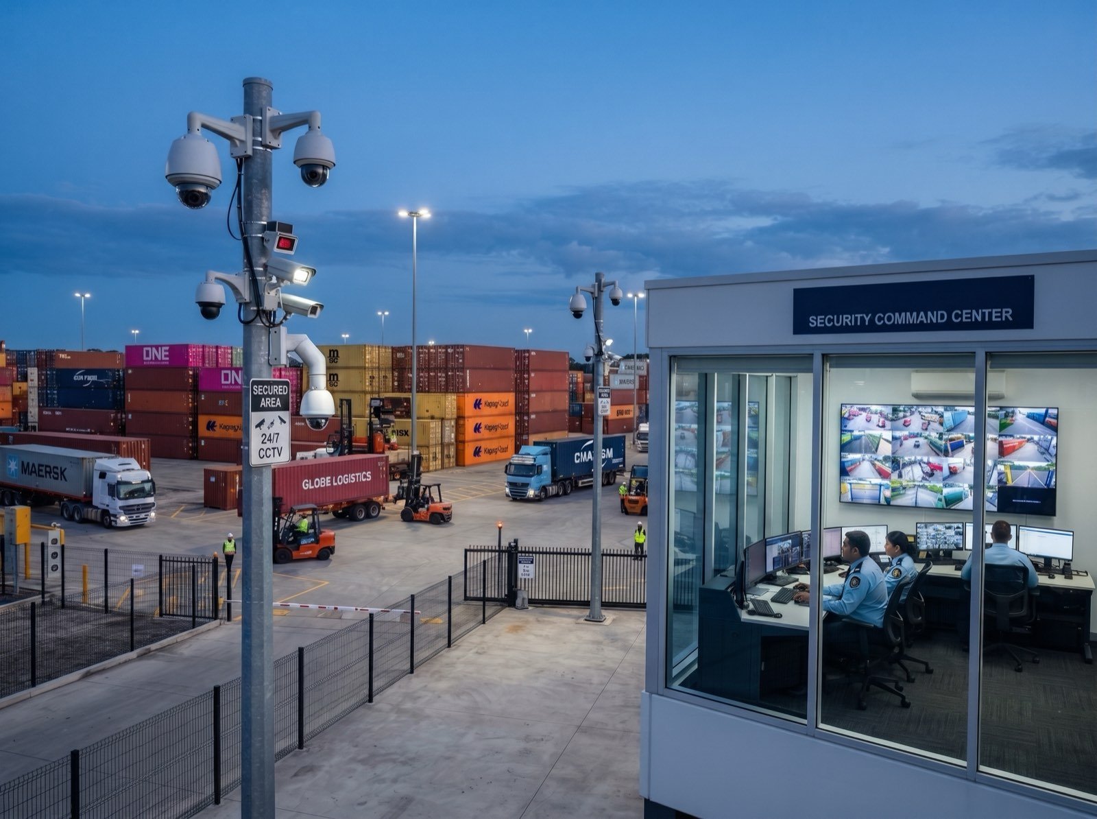 24x7 CCTV surveillance covering the bonded warehouse and open bond yard