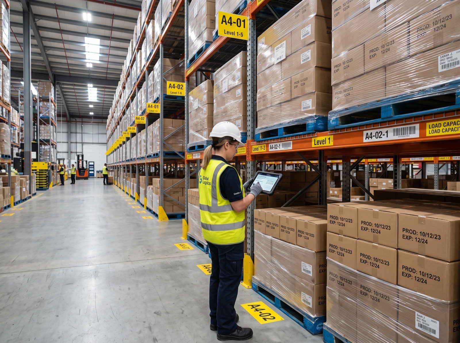 Warehouse aisle managed on FIFO inventory rotation